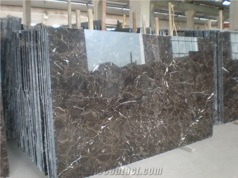 China Dark Emperador Marble Slab Tiles for Countertop
