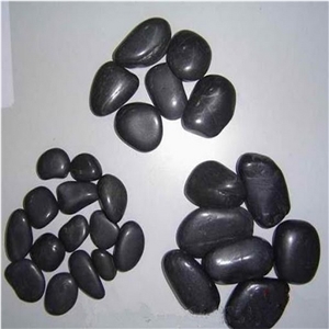 China Polished Black Pebblestone River Garden
