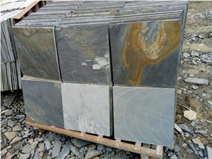 Cultural Rusty Yellow Slate Tile for Paving Floor