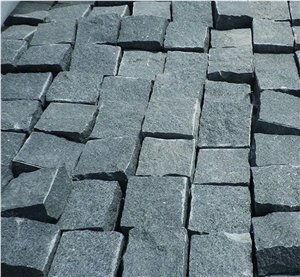 G654 Dark Grey Granite Cobblestone Cubes