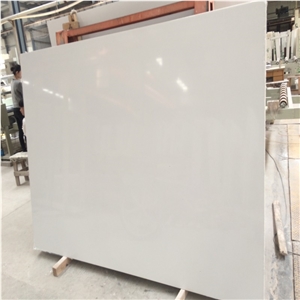 Pure White Artificial Crystallized Stone Slab Tile