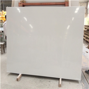 Pure White Artificial Crystallized Stone Slab Tile