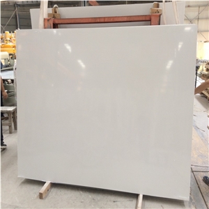 Pure White Artificial Crystallized Stone Slab Tile
