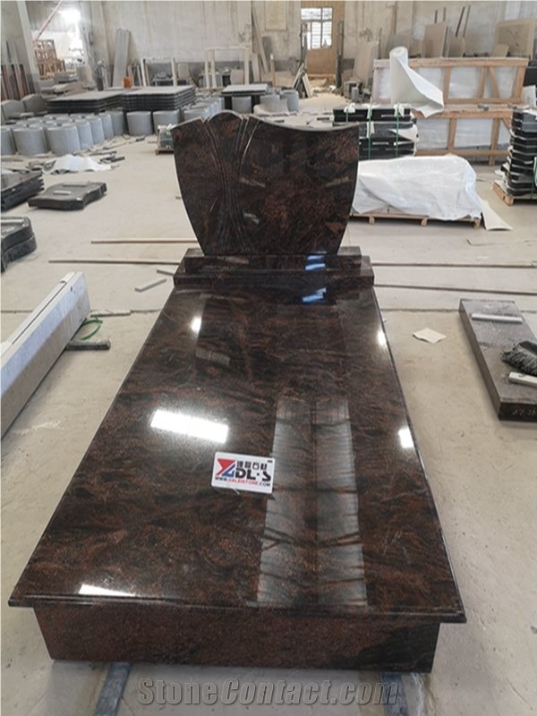 Aurora Granite Single Tombstone Western Headstone