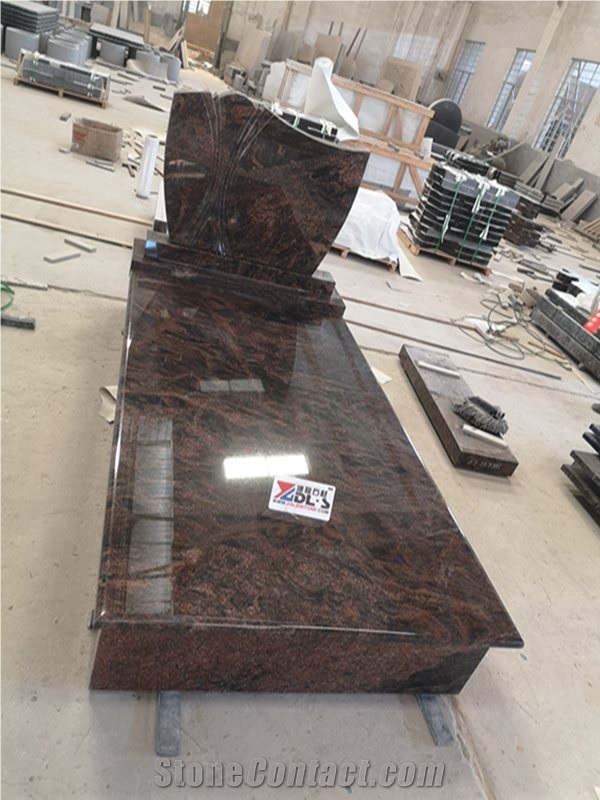 Aurora Granite Single Tombstone Western Headstone
