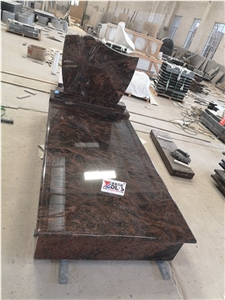 Aurora Granite Single Tombstone Western Headstone