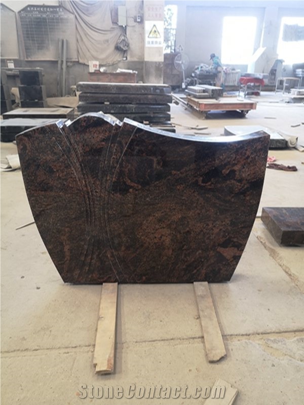 Aurora Granite Single Tombstone Western Headstone