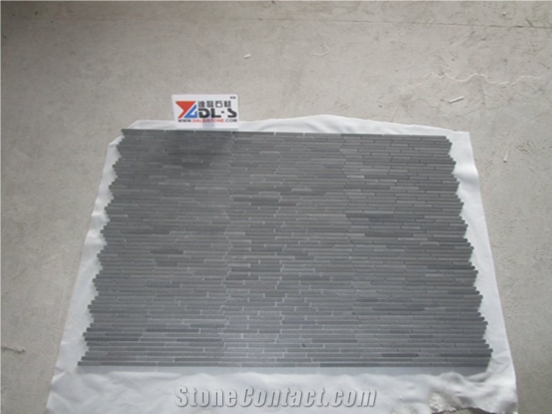 Black Lava Stone Mosaic Tile Wall Backsplash