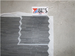 Black Lava Stone Mosaic Tile Wall Backsplash