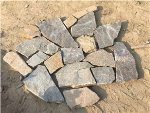 Blue Grey Rusty Slate Irregular Flagstones Walkway