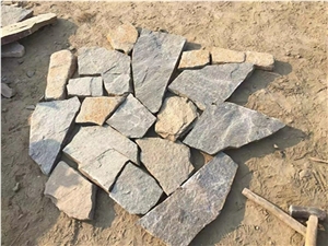Blue Grey Rusty Slate Irregular Flagstones Walkway