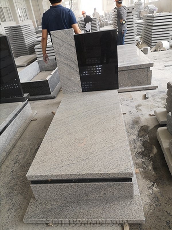 China New Viscount White Granite Tombstones
