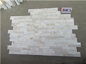 Golden Silk White Quartzite Cladding Stone Veneer