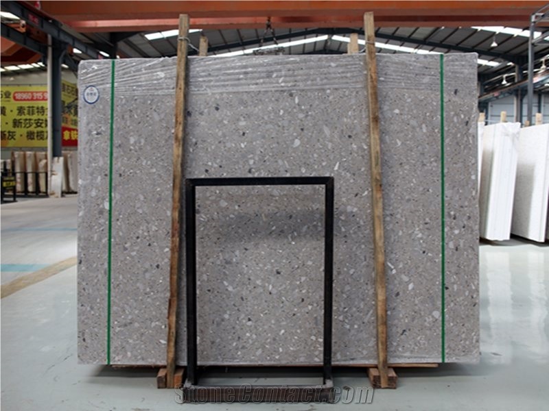 Grey Terrazzo Slab Floor Outdoor Wall Cladding