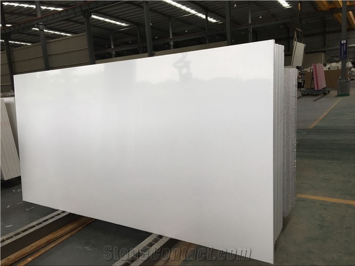 Guangdong Pure White Solid Surface Quartz Slab