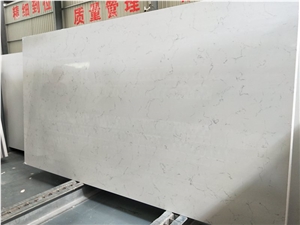 Middle White Carrara Quartz Stone Ktichen Top Slab