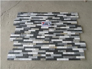 Mixed 3 Color Natural Cultured Quartz Stone Veneer