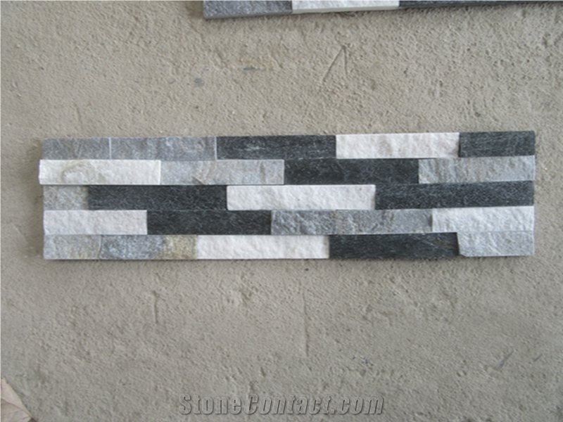 Mixed 3 Color Natural Cultured Quartz Stone Veneer