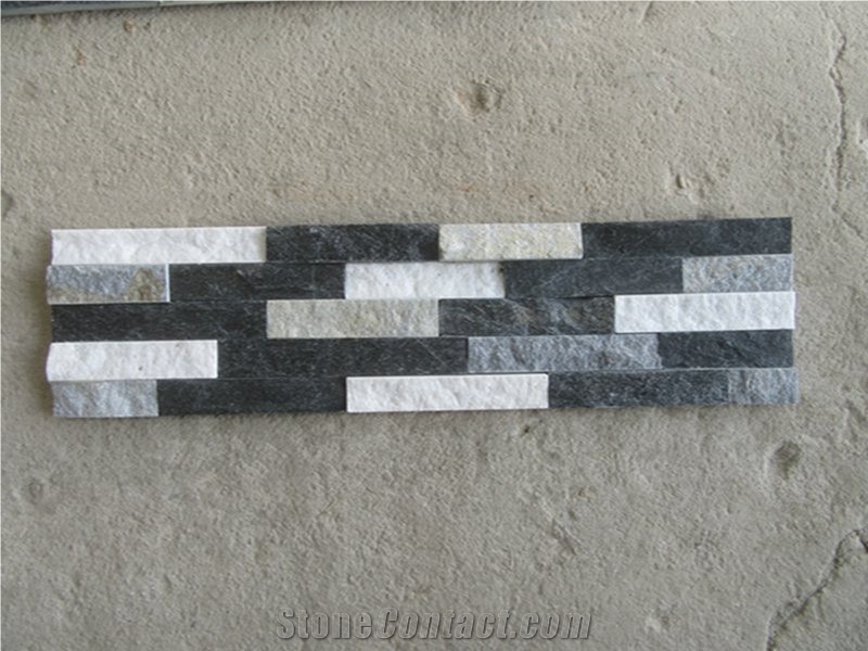 Mixed 3 Color Natural Cultured Quartz Stone Veneer