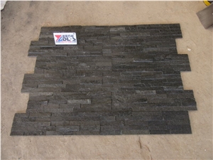 Natural Black Quartzite Cultured Stone Veneer Wall