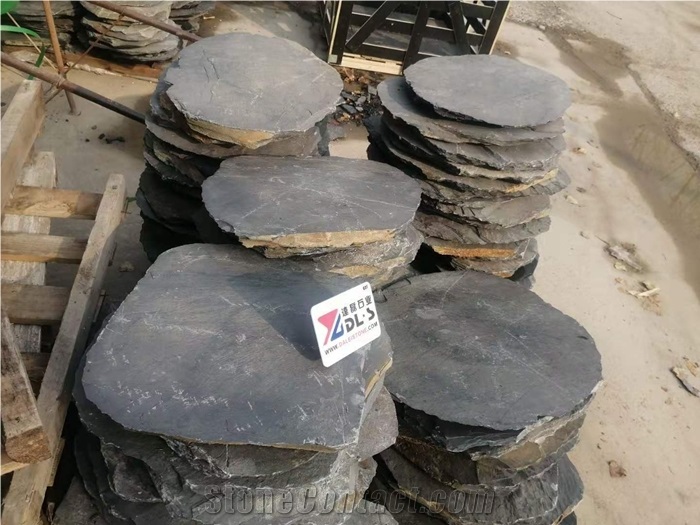 Natural Stone Black Slate Round Flagstone