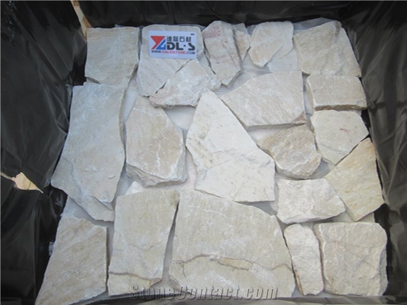 Natural Yellow White Random Flagstone Road Paving