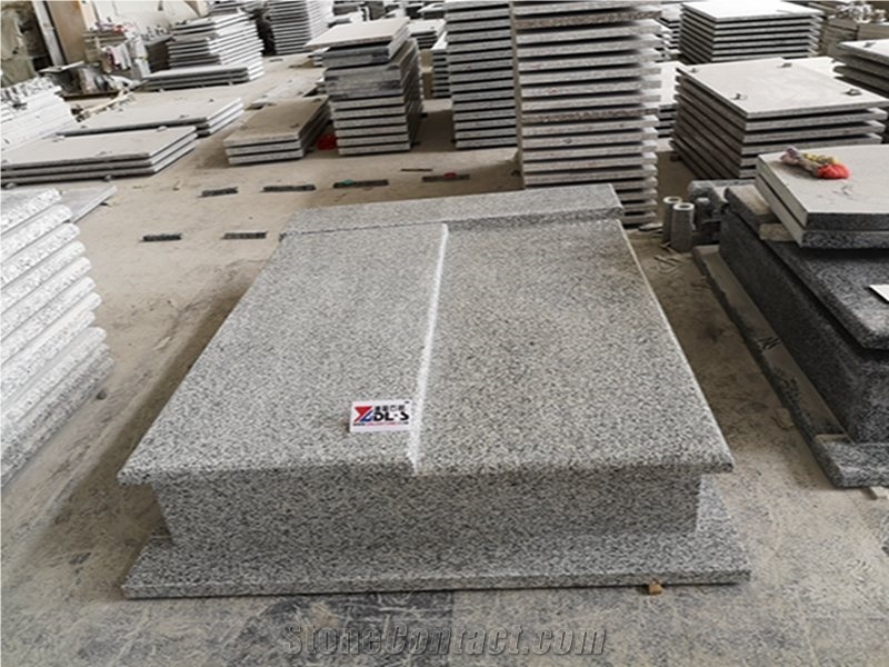 New G439 White Grey Granite Western Style Monument