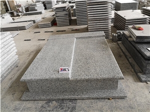 New G439 White Grey Granite Western Style Monument
