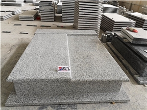 New G439 White Grey Granite Western Style Monument