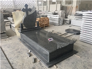 New G654 Dark Grey Granite Engraved Tombstones