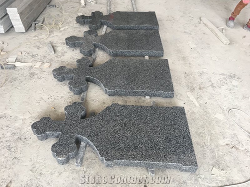 New G654 Dark Grey Granite Engraved Tombstones