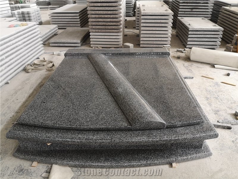 New G654 Granite Double Western Style Tombstone