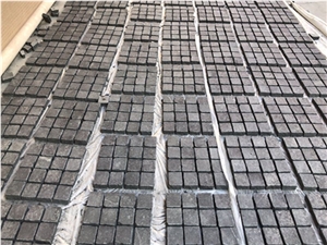 New G684 Black Basalt Mesh Backed Cobble Pavers