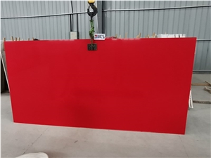 Pure Red Quartz Stone Kitchen Tops Slab