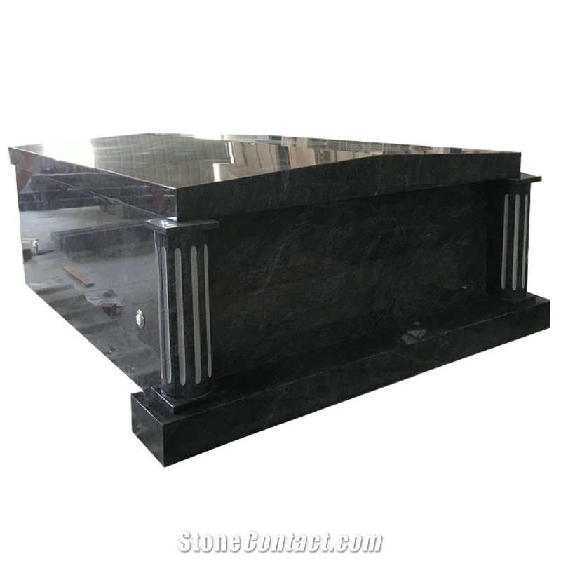 Haobo Stone Bahama Blue Granite 2 Crypts Cheap Mausoleum