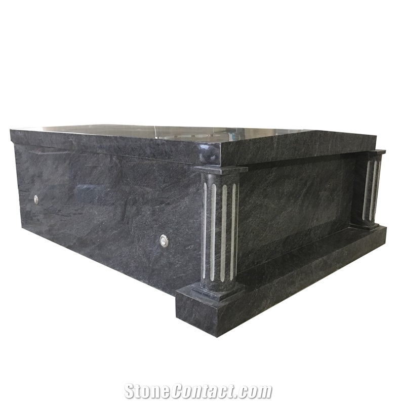 Haobo Stone Bahama Blue Granite 2 Crypts Cheap Mausoleum