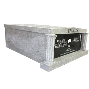 Haobo Stone Grey Granite Two Crypts Cremation Mausoleum