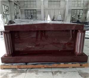 Indian Red Double Crypts Granite Mausoleums