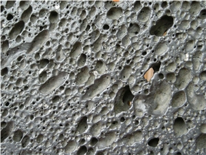 Brushed Lava Rock Floor Tile & Slab, Lava Stone Black Basalt
