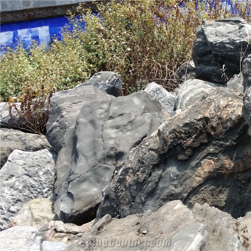 Natural Grey River Rock Large Landscape Boulder