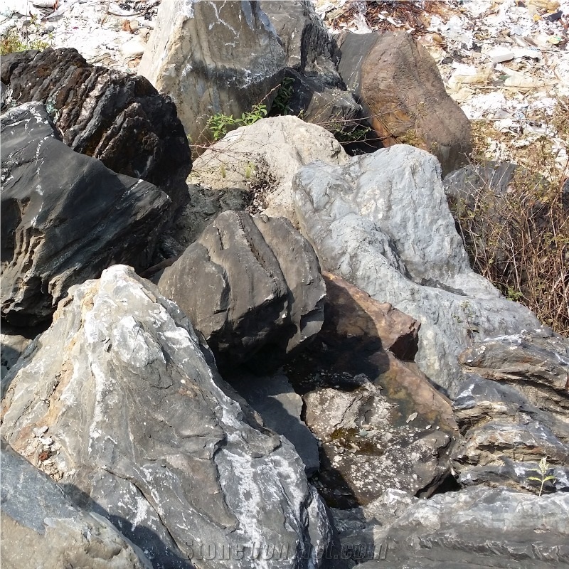 Natural Grey River Rock Large Landscape Boulder