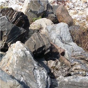 Natural Grey River Rock Large Landscape Boulder