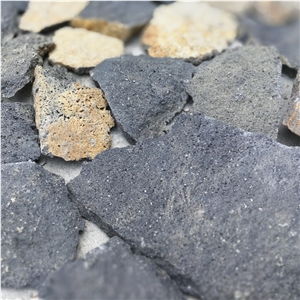 Random Yellow and Black Mixed Lava Loose Stone