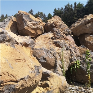Yellow Lava Rock Boulders for Landscaping