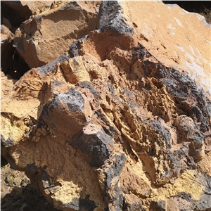 Yellow Lava Rock Boulders for Landscaping