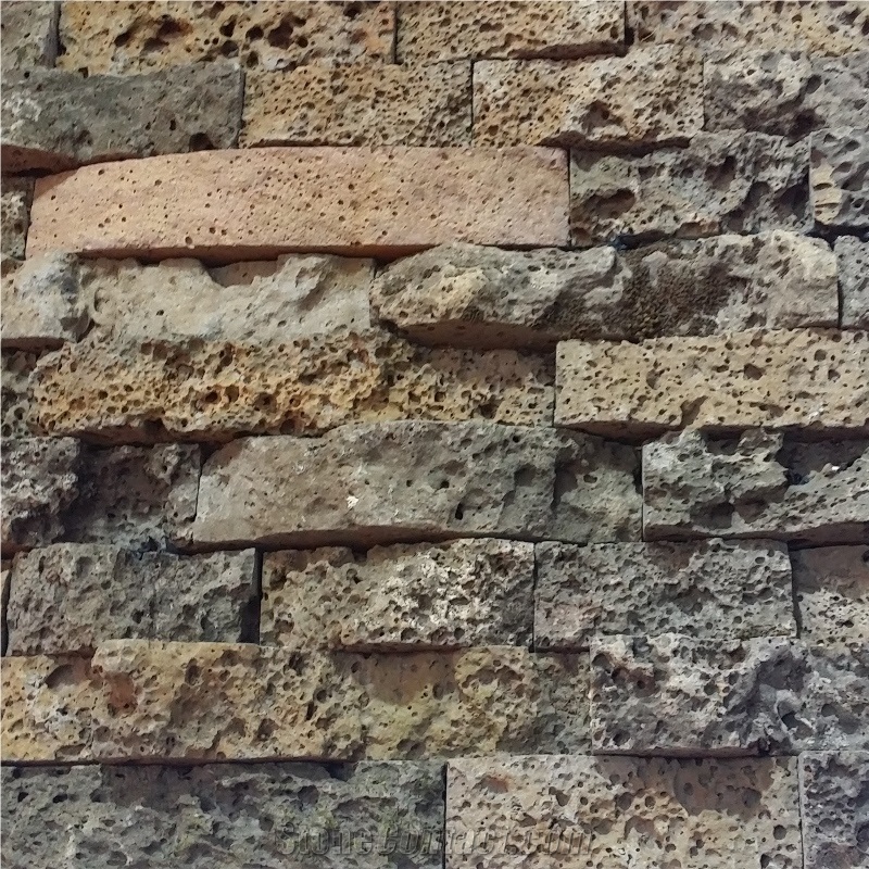 Yellow Mixed Natural Lava Culture Stone