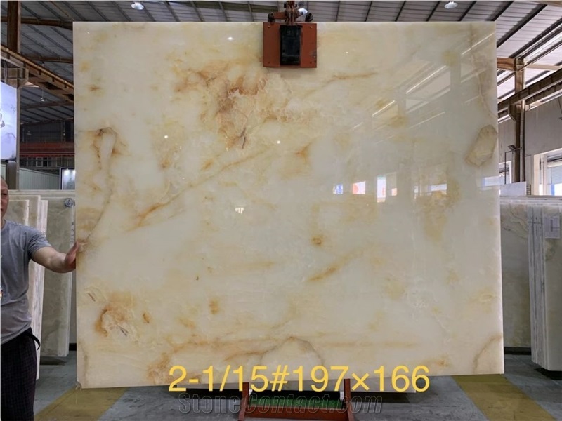 Snow White Onyx Light Yellow Onyx Big Slabs