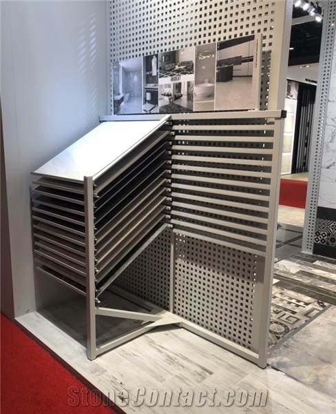 Horizontal Sliding Display Rack For Tile, Hardwood
