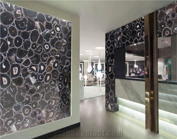 Black Gemstone Agate Slabs