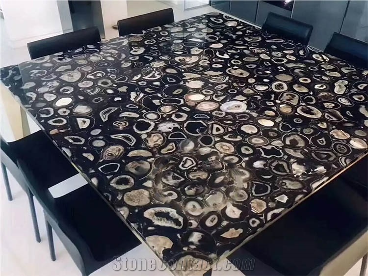 Black Gemstone Agate Slabs